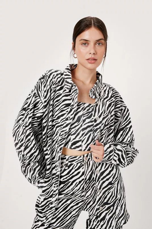 Zebra Print Oversized Shacket | Nasty Gal (US)