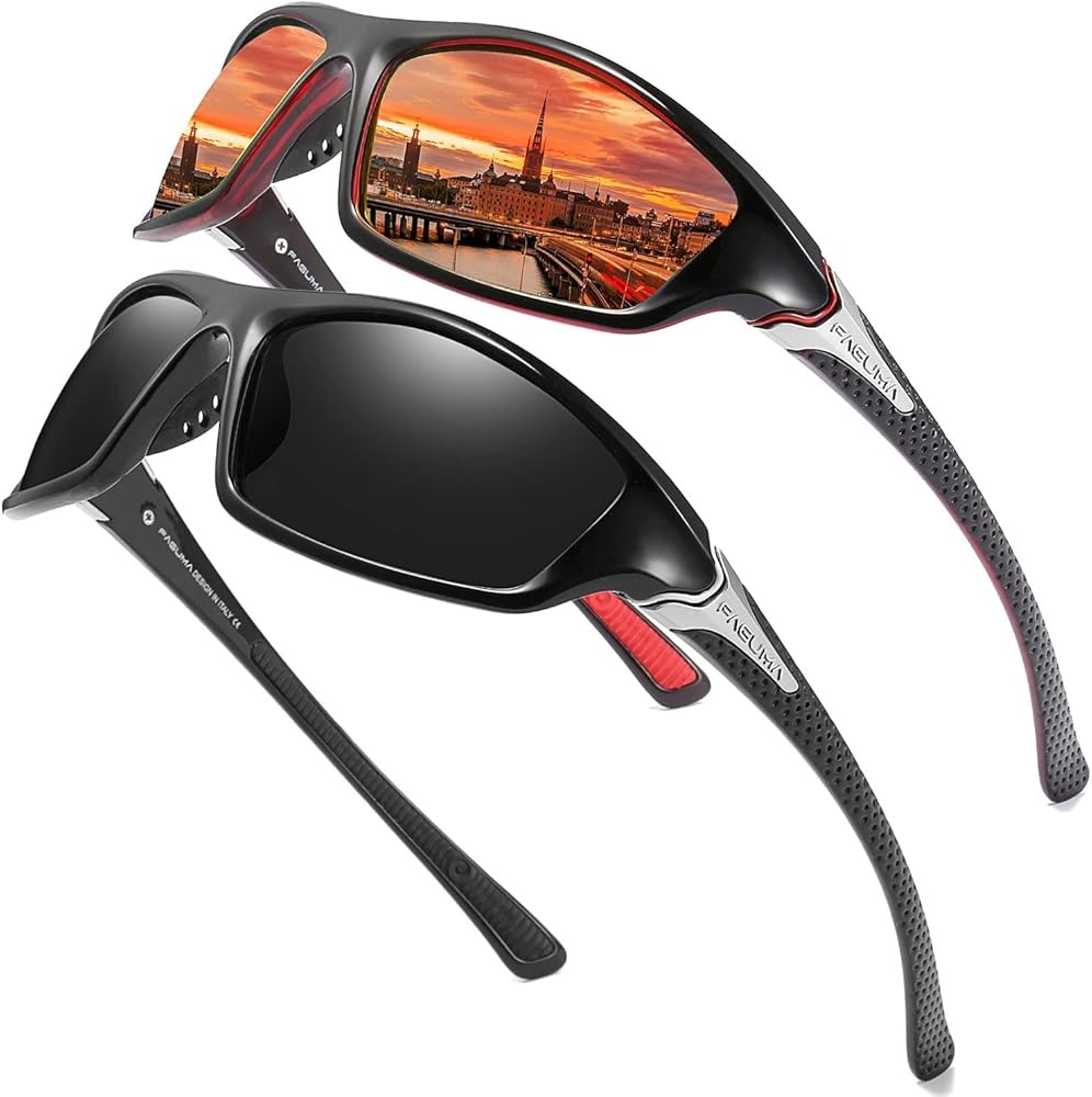 Sports Polarized Sunglasses For Men Cycling Driving Fishing 100% UV Protection | Amazon (US)