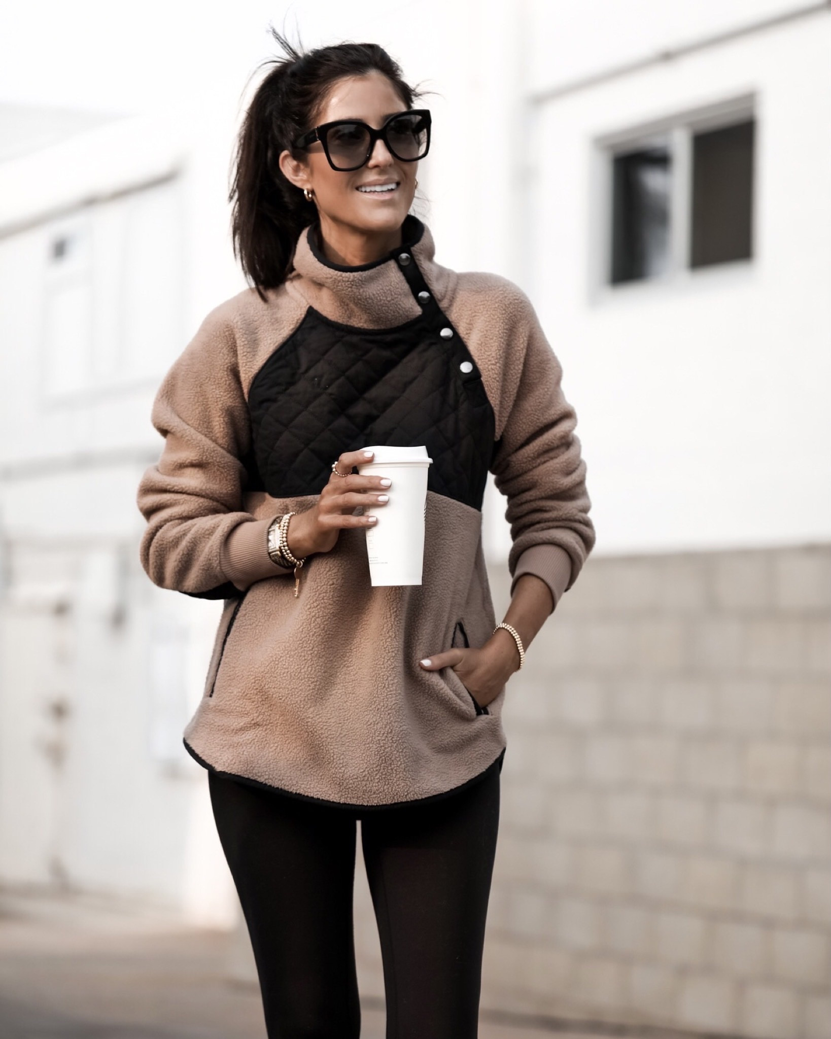 Fall style, Abercrombie, fleece sweater, leggings, sunglasses, StylinByAylin 

#LTKSeasonal #LTKstyletip #LTKunder100