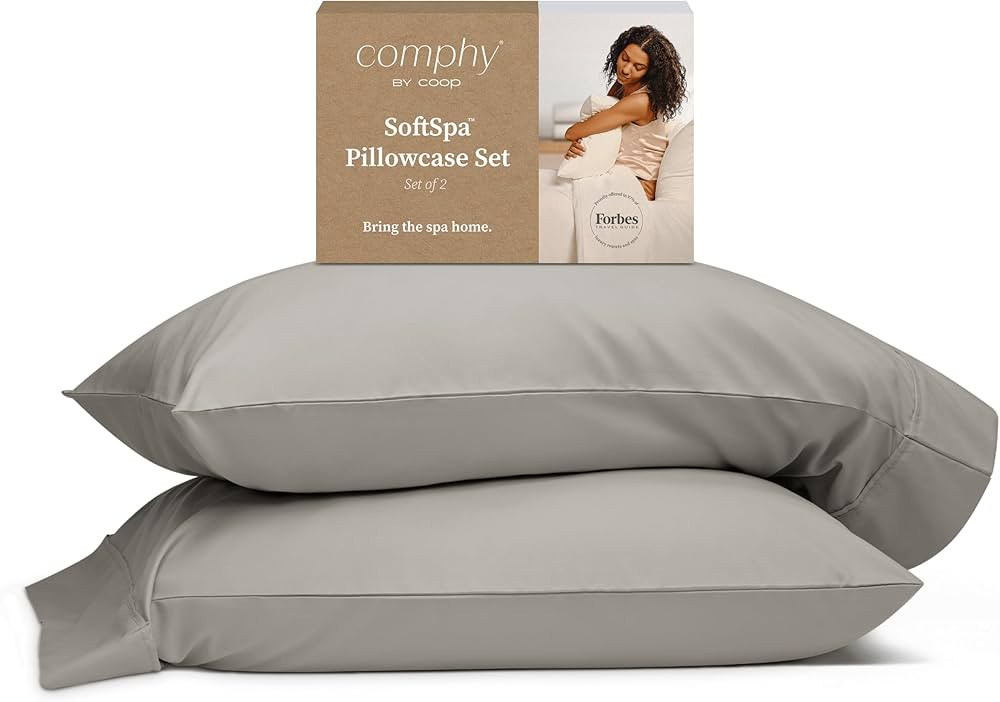 Coop Home Goods Comphy SoftSpa Pillowcase Set of 2, Dove Grey Super Soft Pillow Cases Standard Si... | Amazon (US)