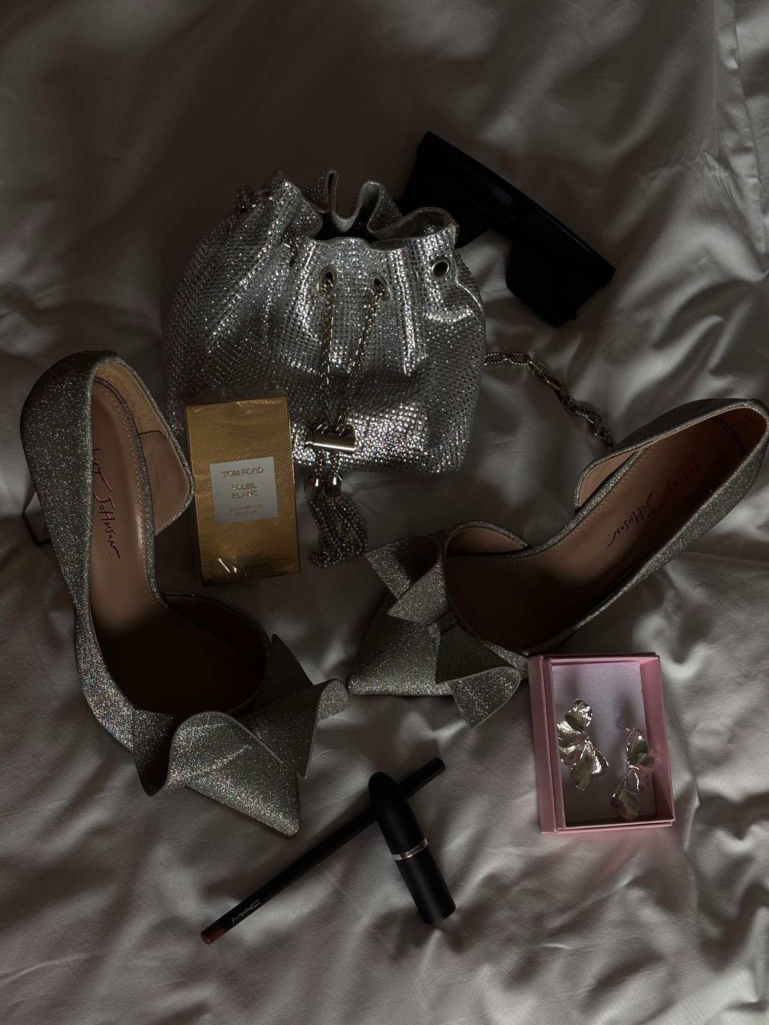 Night Out Essential Accessories✨ #sparklyshoes #bodyoil #bag 

#LTKGiftGuide #LTKootd