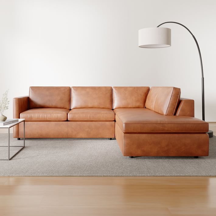 Build Your Own - Harris Leather Sectional | West Elm (US)