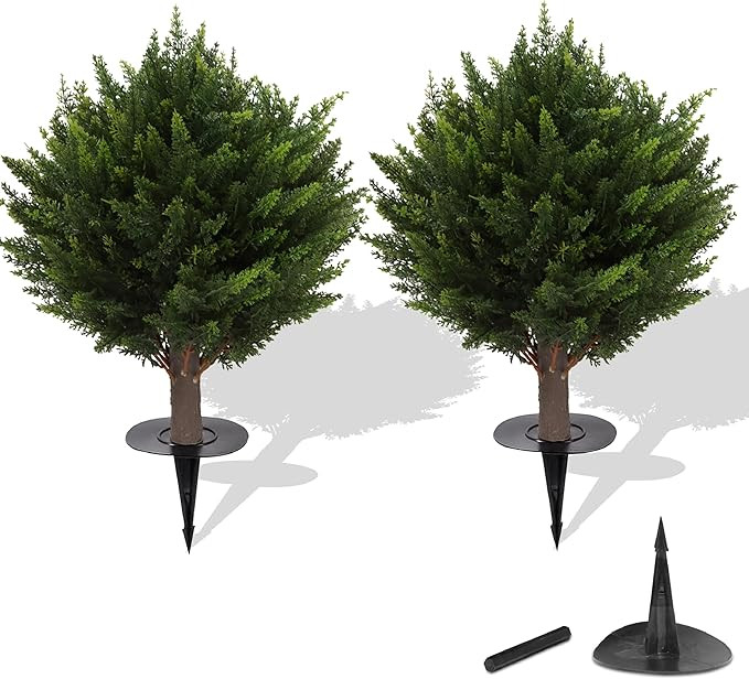 15.7 inch Height Set of Two Artificial Cypress Topiary – Breathe Life & Lushness into Any Space... | Amazon (US)