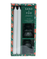 Set Of 2 Wax Tapers And Holders | Marshalls