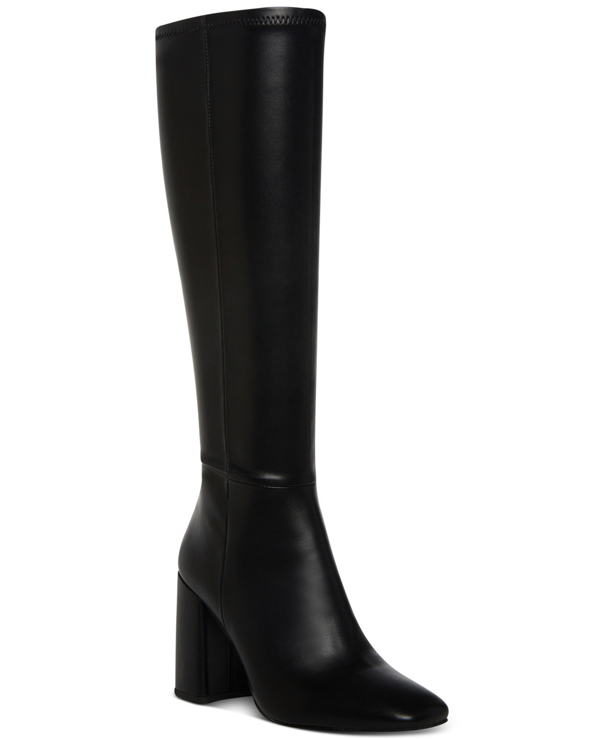 Madden Girl Women's Winslow Block-Heel Stretch Dress Boots - Black Smooth | Macy's