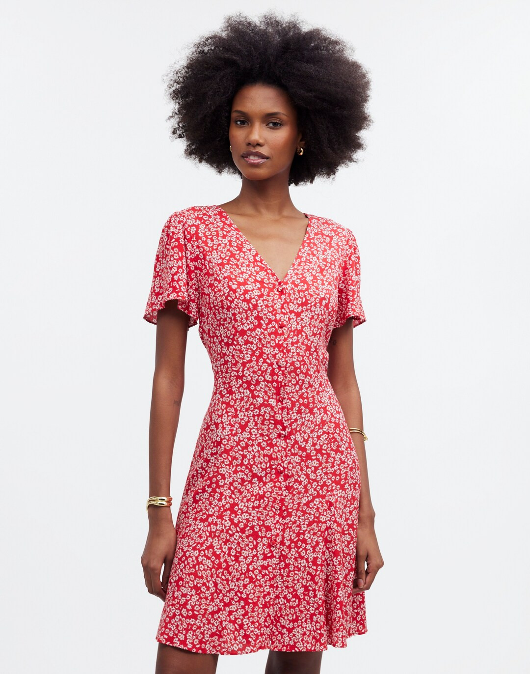 Flutter-Sleeve Mini Dress in Floral | Madewell