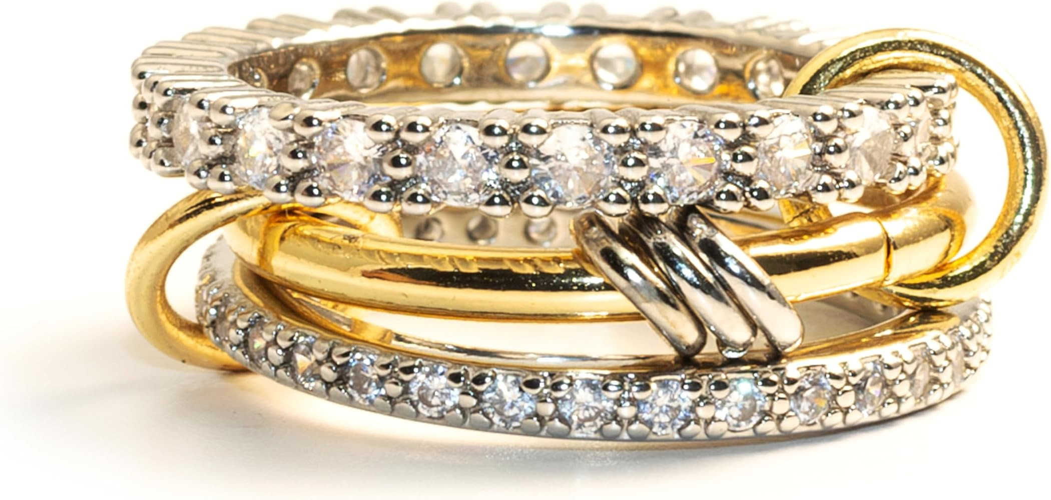 Elegant Stackable Rings for Women 18k Gold Plated Non-Tarnish, Dainty Cubic Zirconia CZ Knuckle R... | Amazon (US)