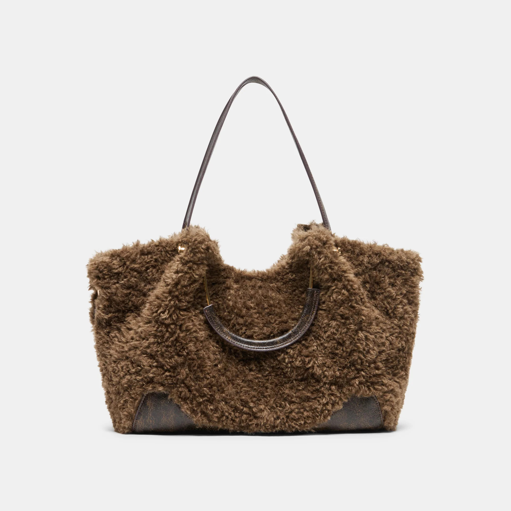 Nomad Tote in Chocolate Faux Fur By Dolce Vita | DolceVita.com