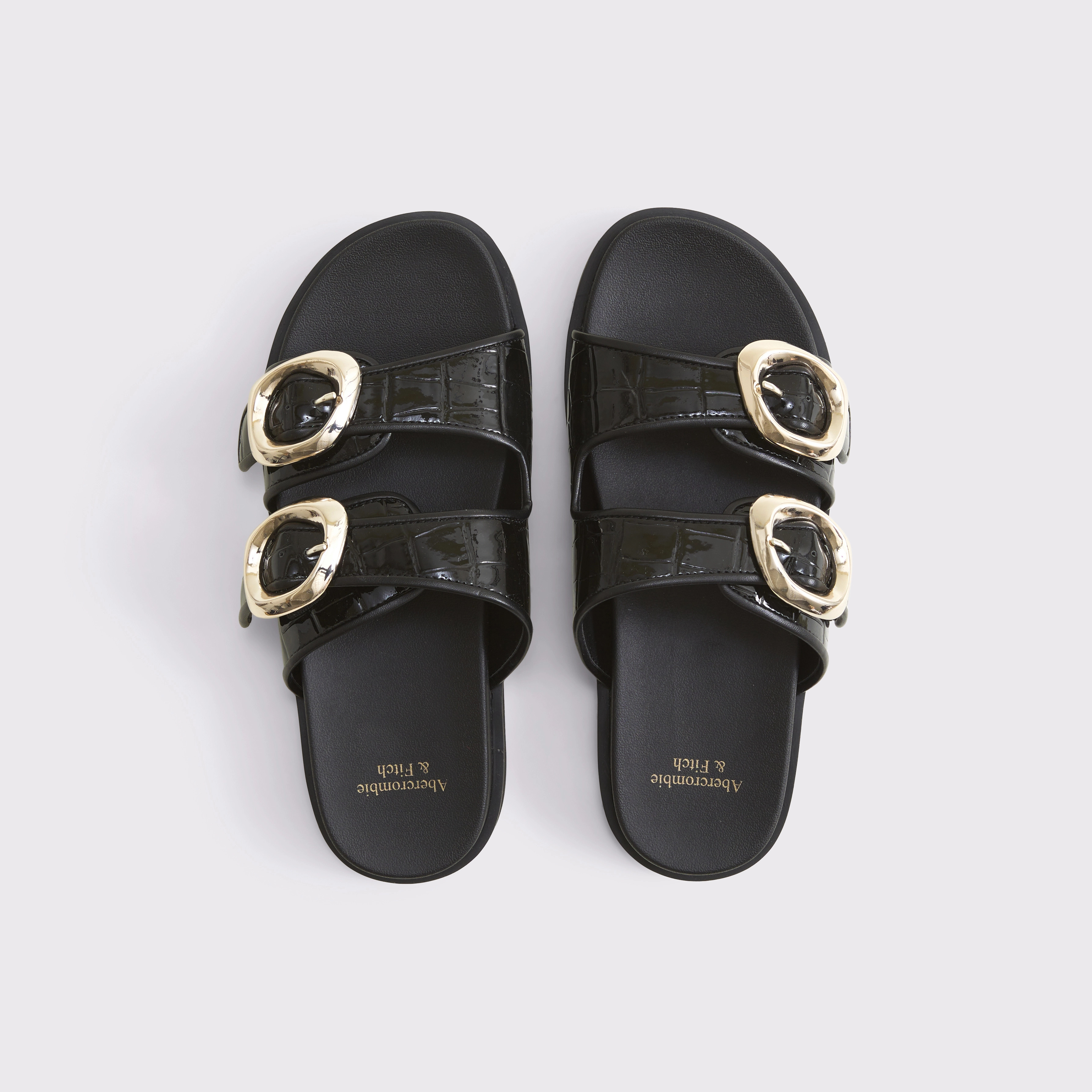 Embossed Crocodile Slide Sandals | Abercrombie & Fitch (US)