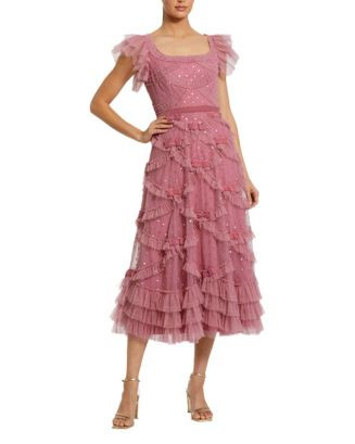 Dot Net Sequin Ruffle Sweetheart Neck Midi Dress | Bloomingdale's (US)