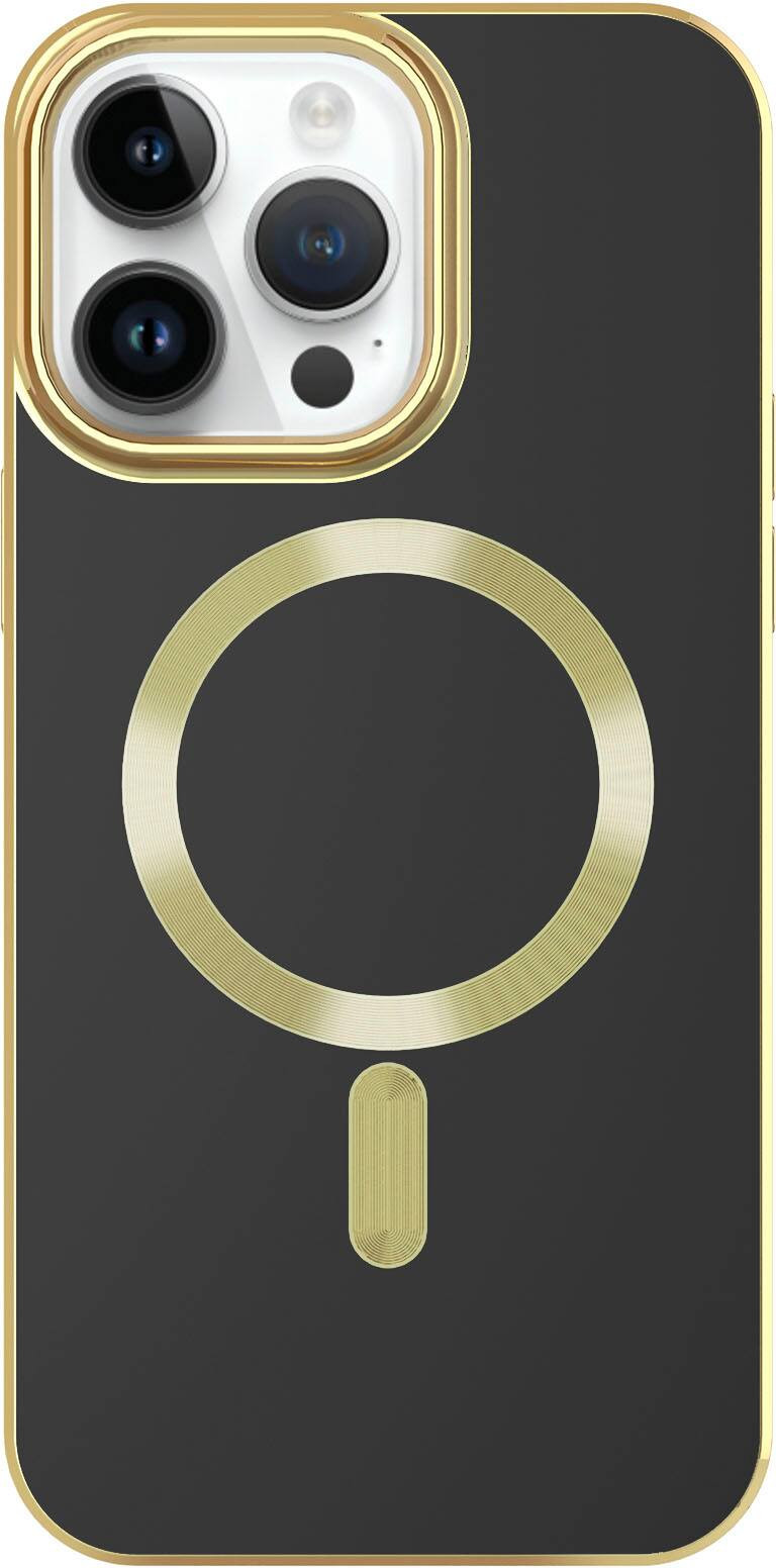 AMPD - Gold Bumper Soft Case with MagSafe for Apple iPhone 14 Pro - Black | Best Buy U.S.