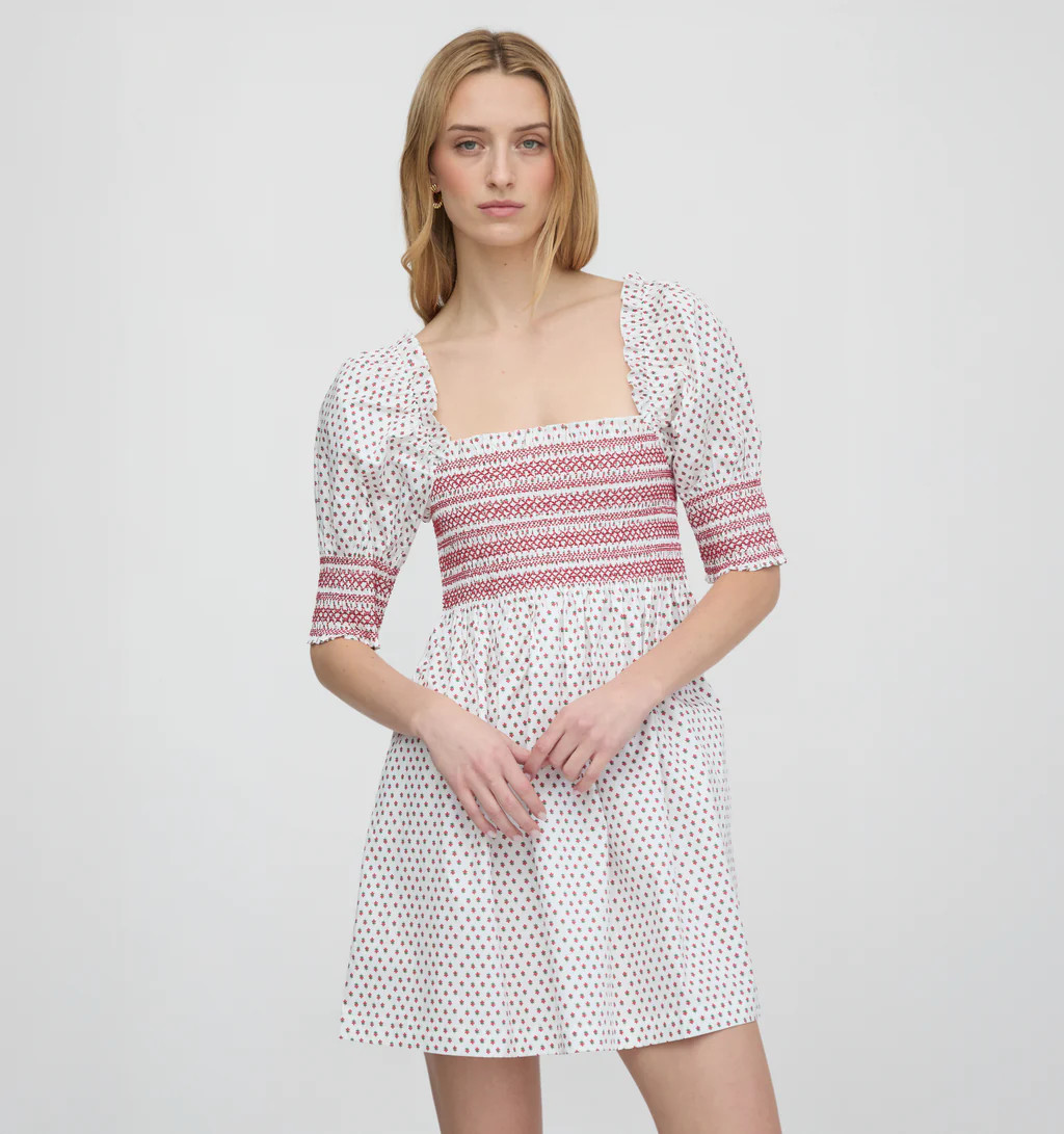 The Lila Nap Dress - White Poppy Half Drop | Hill House Home US