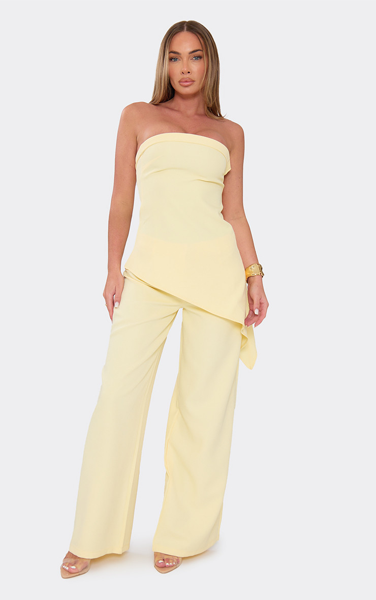 Mid Rise Wide Leg Trousers In Lemon | EGO (UK)