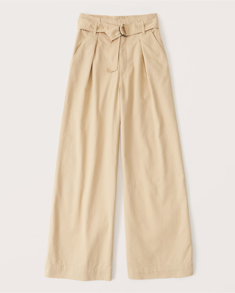 Belted Ultra-Wide Leg Pants | Abercrombie & Fitch (US)