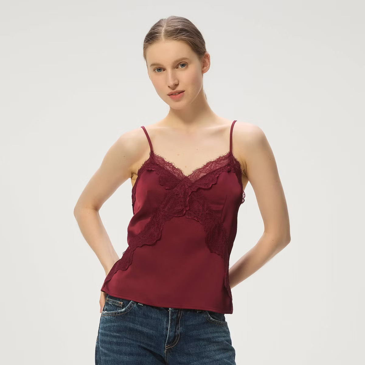Women's Lace Cami - A New Day™ Berry Red | Target
