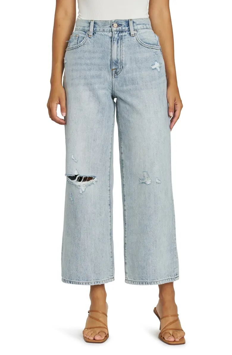 Loretta Distressed High Waist Wide Leg Jeans | Nordstrom
