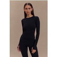 Eliana Long Sleeve Active Top - Black | MESHKI US