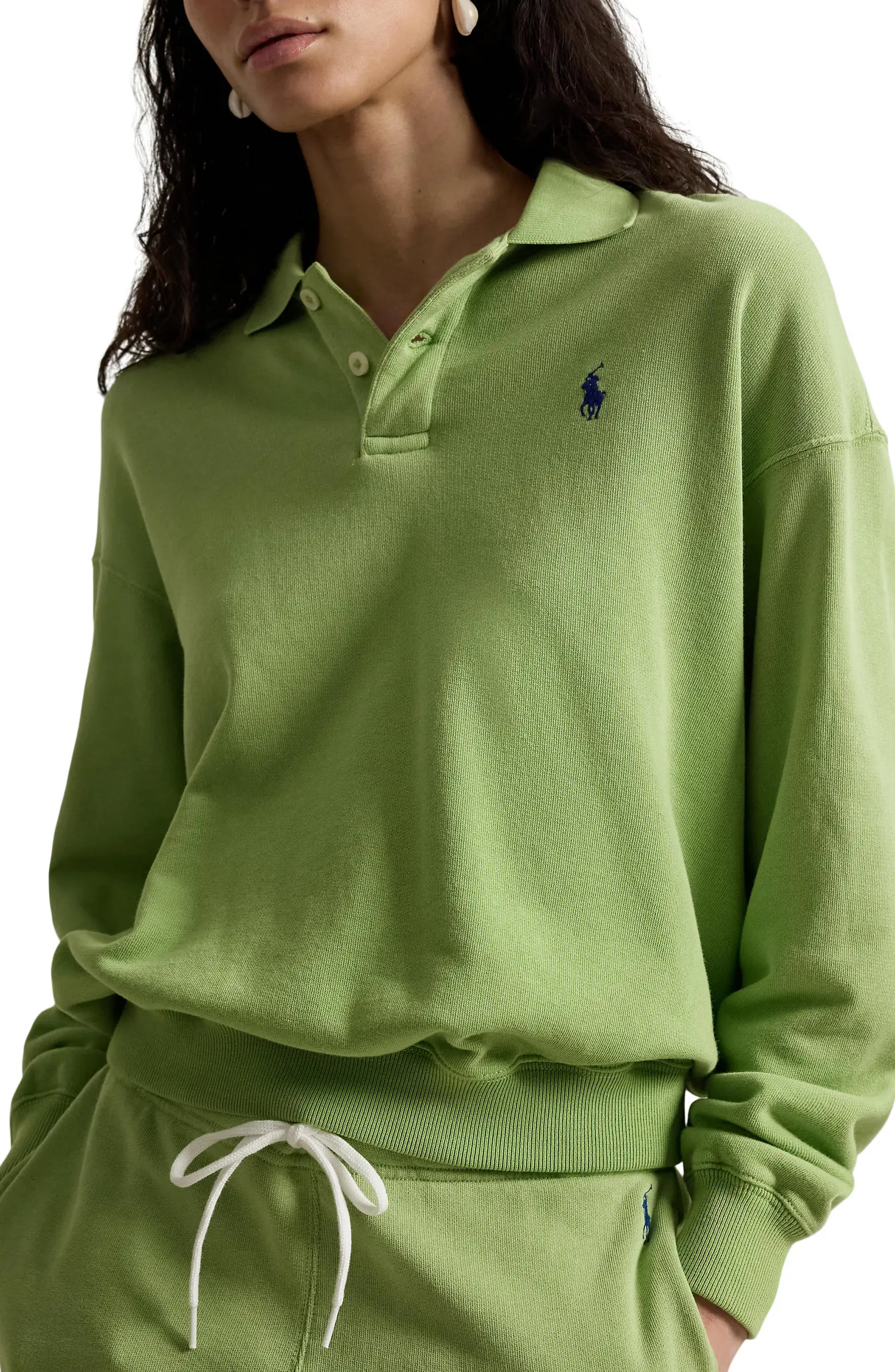 Lightweight Fleece Polo Sweatshirt | Nordstrom