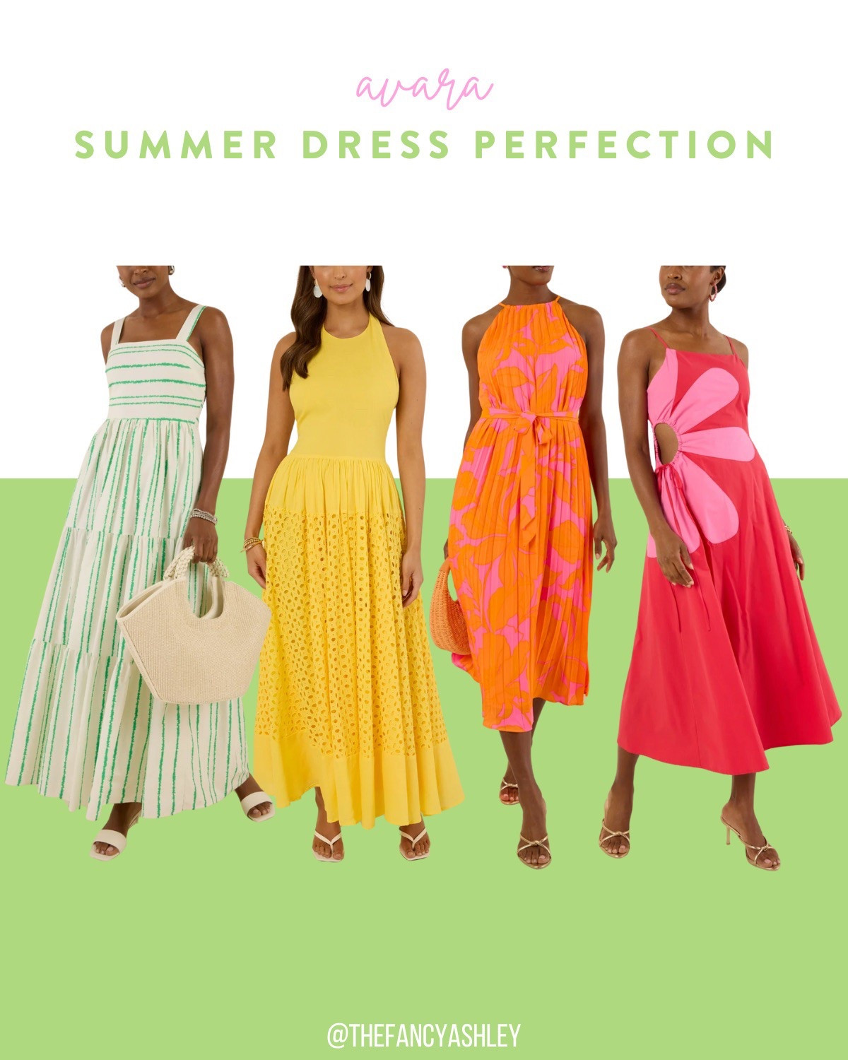 These AVARA summer dresses are absolute perfection—bright, bold colors and the cutest prints EVER. They're totally fab for weddings, vacays, brunches, basically ALLL the things, just throw on sandals, and grab a darling bag! My code FANCY15 gets you 15% off your first order!

#LTKStyleTip #LTKSeasonal
