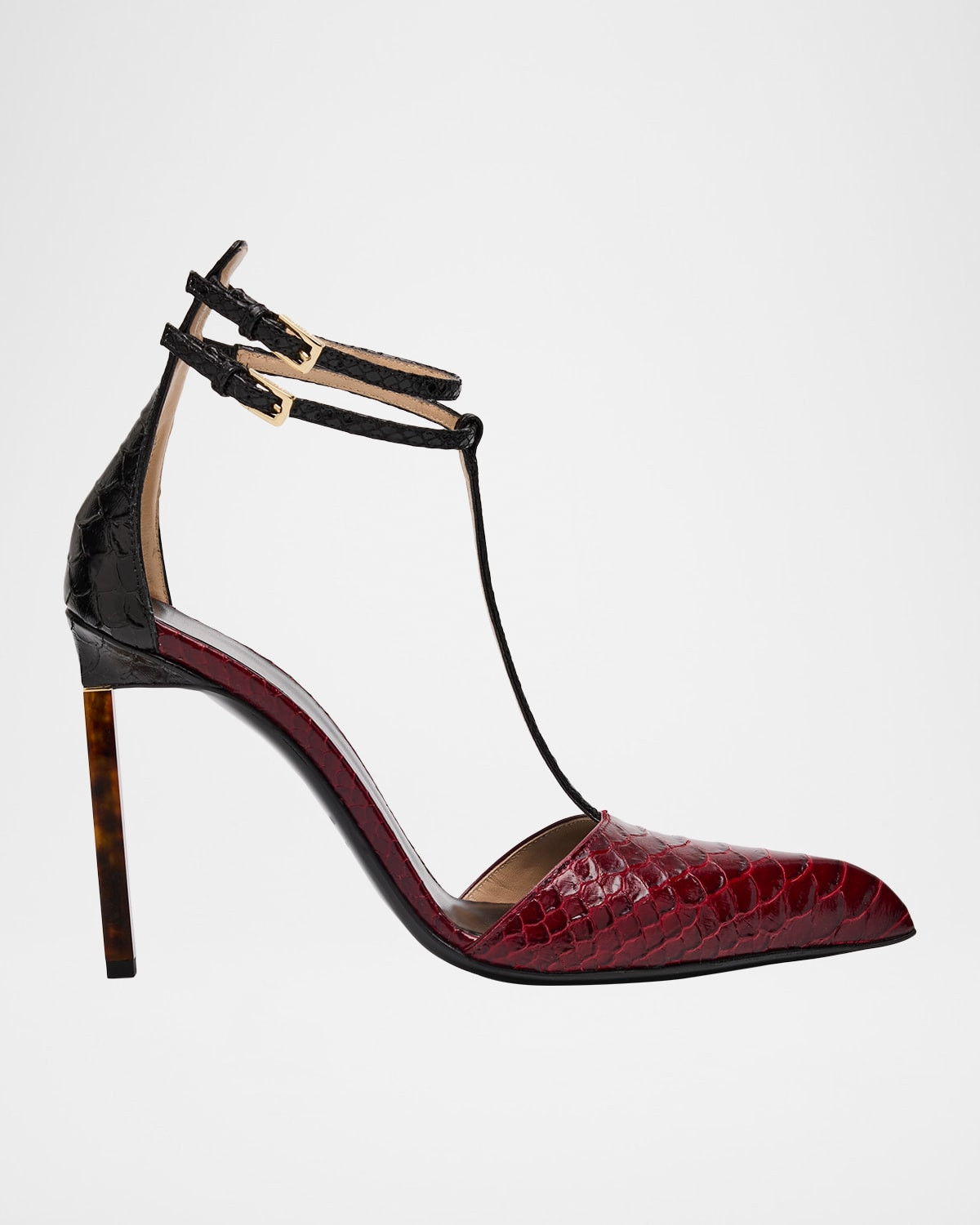 Python-Effect Stiletto T-Strap Pumps | Neiman Marcus