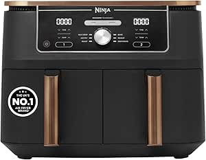 Ninja Foodi MAX Dual Zone Air Fryer, Amazon Exclusive, Tongs, 2 Drawers, 9.5L, 6-in-1, Use No Oil... | Amazon (UK)