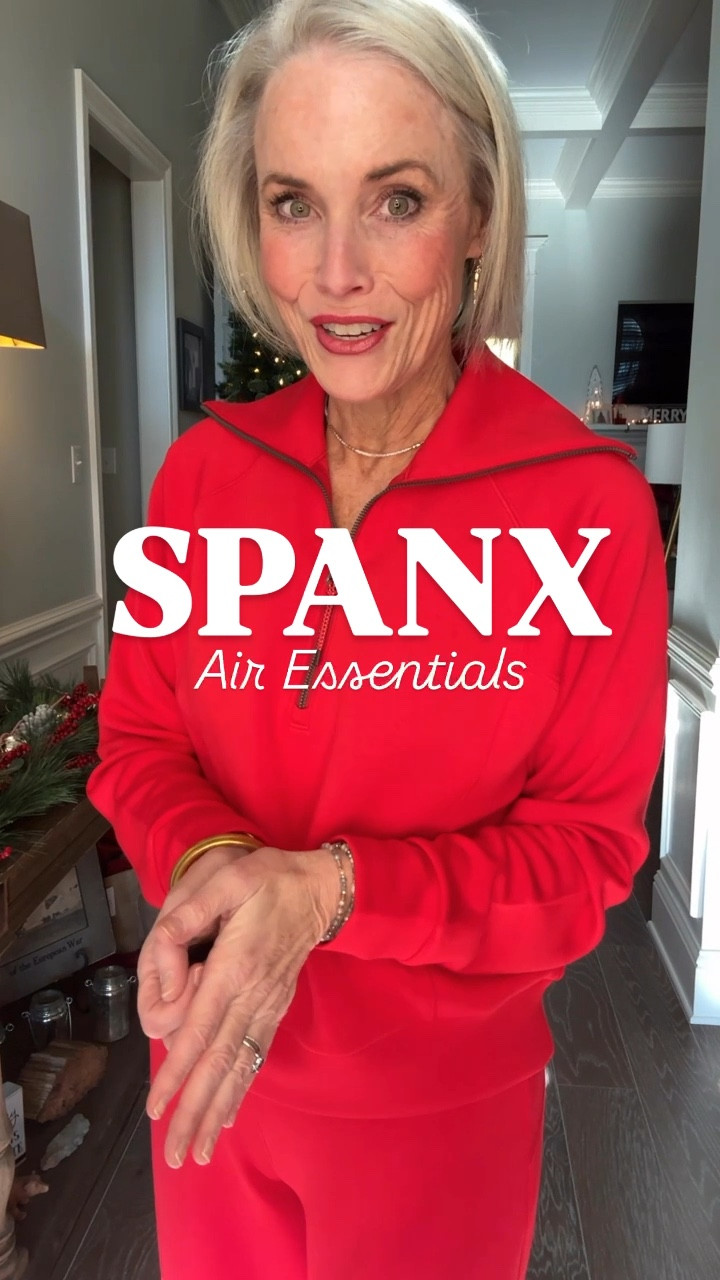 When comfort meets style, you get the Spanx Air Essentials collection! 😍 

I’m obsessed with this buttery-soft red quarter zip and wide-leg sweat pants—they’re truly the most comfortable pieces ever and absolutely worth every penny. ✨ 

The fabric is insanely soft, and the mix-and-match options mean you can create endless cozy looks while choosing the perfect sizing for both the top and bottoms. Plus, so many of these pieces can be worn year-round, making them even better! Have you tried the Air Essentials collection yet? 

#MidlifeStyle 
#SpanxAirEssentials 
#ComfortAndStyle
#laurenoggsgee
#over50style 
#lookalike
#shopltk
#ltkover50
#ltkover40
#outfitinspo 
#lookforless
#getyourcolonoscopy


#LTKFindsUnder100 #LTKOver40 #LTKStyleTip