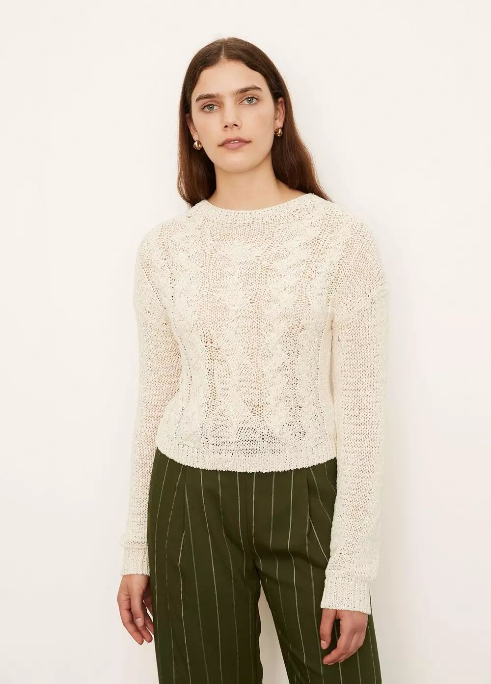 Textured Cable Crew Sweater | Vince LLC