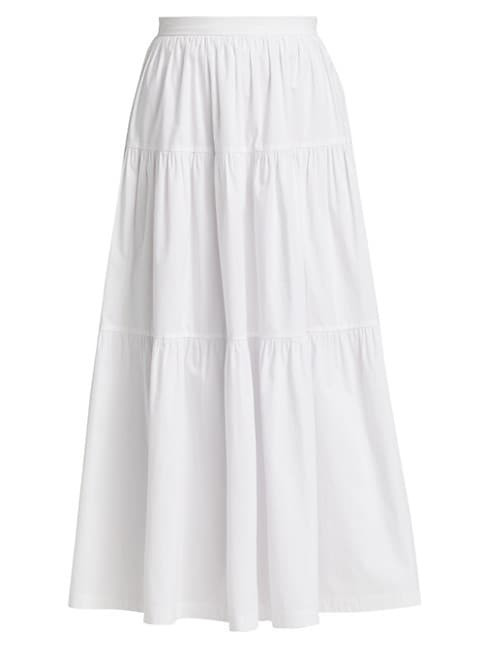 Sea Tiered Midi-Skirt | Saks Fifth Avenue