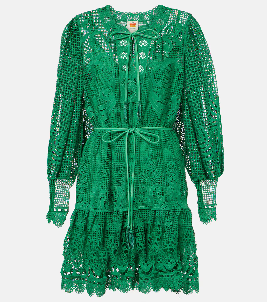 Tropical Flight Green guipure minidress | Mytheresa (US/CA)