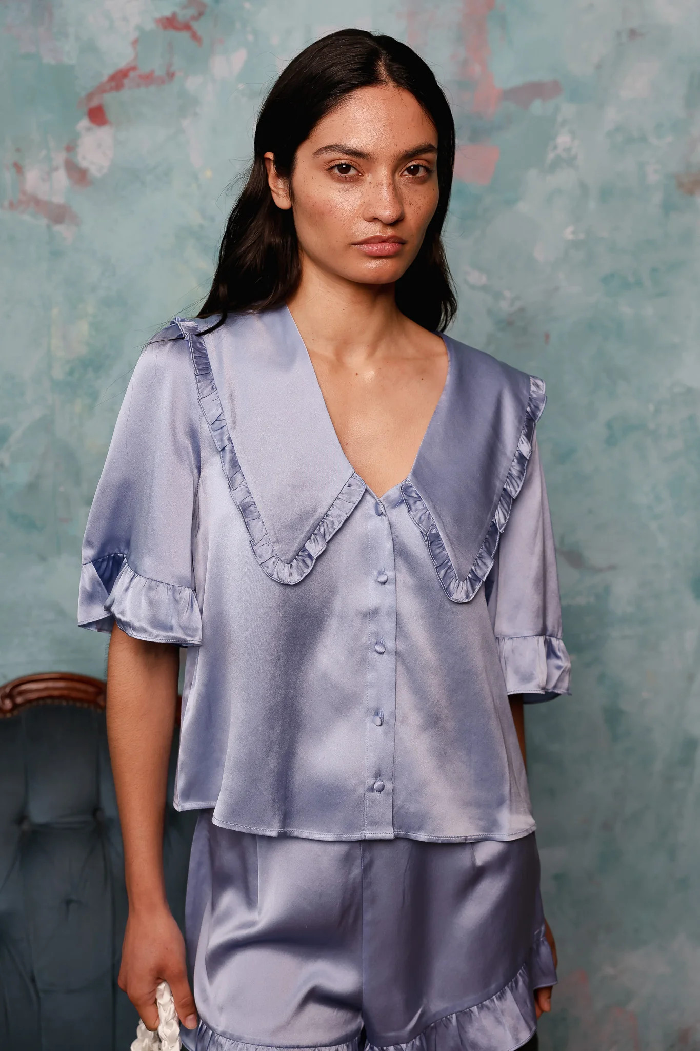 Luna blue silk set | It's 9pm