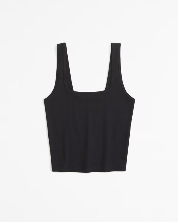 Women's Cropped Squareneck Rib Tank | Women's 20% Off Select Styles | Abercrombie.com | Abercrombie & Fitch (US)