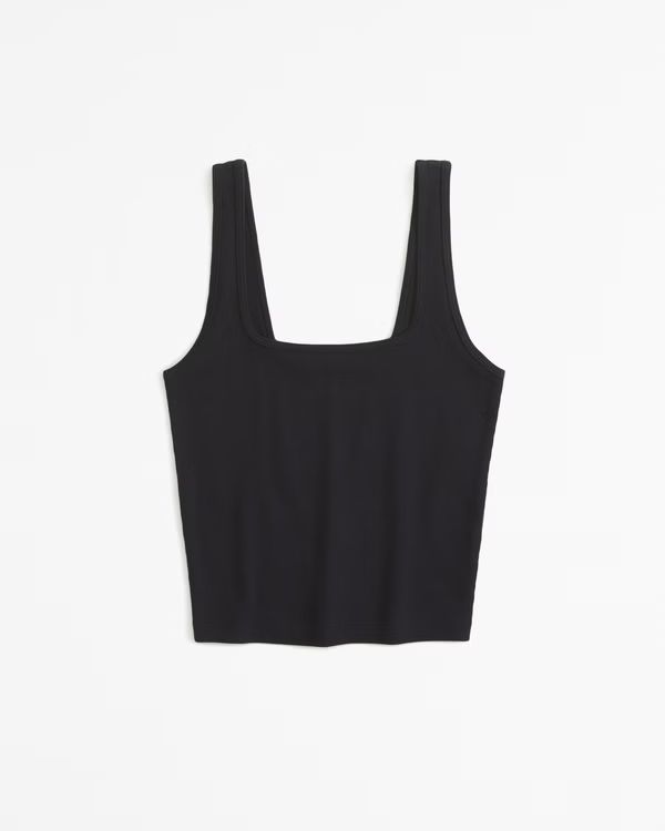 Women's Cropped Squareneck Rib Tank | Women's Tops | Abercrombie.com | Abercrombie & Fitch (US)