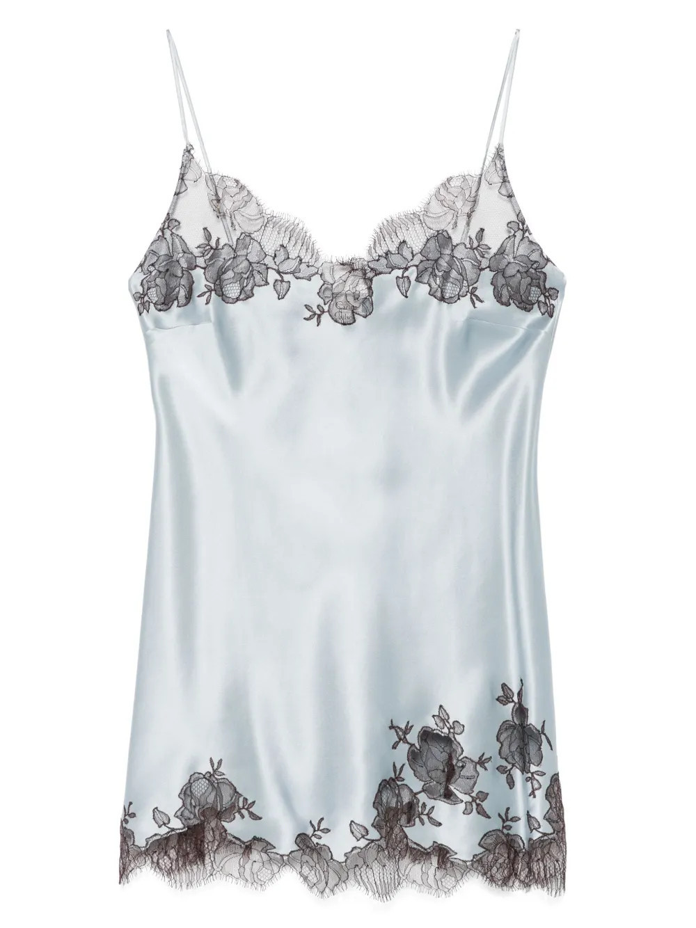 Carine Gilson short silk slip dress - Blue | Farfetch Global