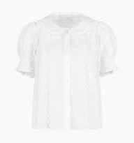 The Adelaide Top - White Broderie Voile | Hill House Home US