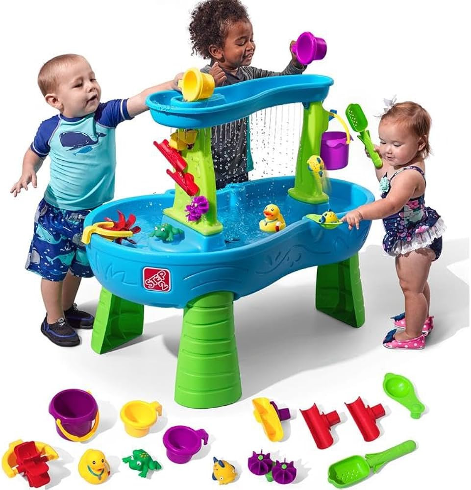 Step2 Rain Showers Splash Pond Toddler Water Table, Kids Water and Sand Activity Sensory Playset,... | Amazon (US)