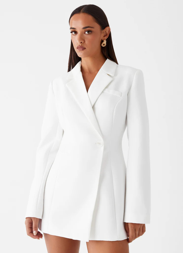 Lydia Blazer Mini Dress - Ivory | Peppermayo (Global)
