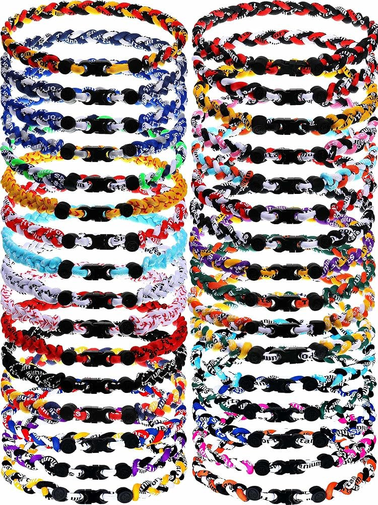 MTLEE Baseball Necklaces Bulk, 3 Assorted Colors Braided Rope Tornado Baseball Necklace for Sport... | Amazon (US)