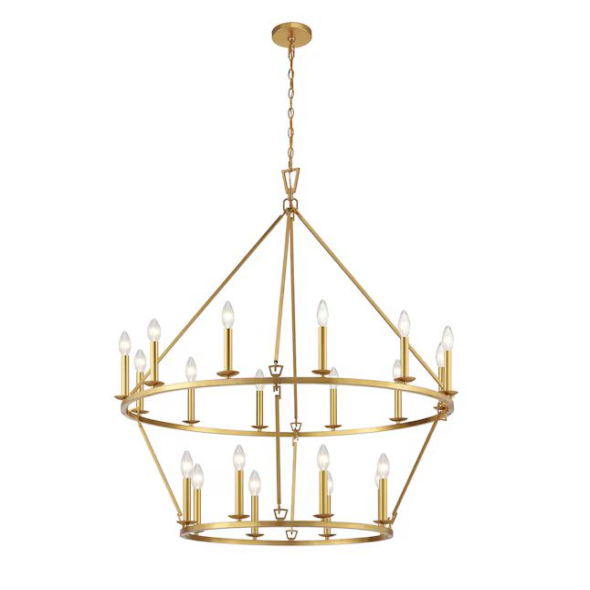 KAWOTI 20-Light Distressed Gold Modern/Contemporary Led; Dry Rated Chandelier | Lowe's