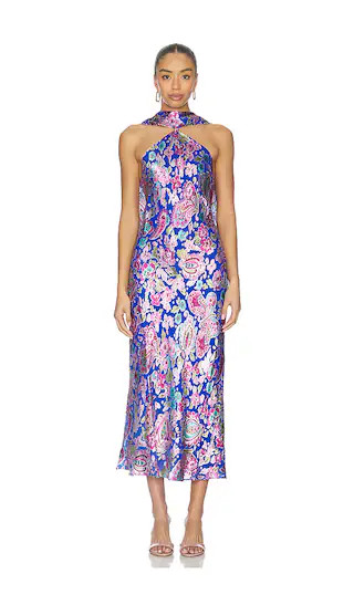 Hayley Dress in Cara Floral Devore Blue | Revolve Clothing (Global)