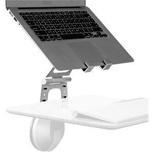 DeskView Two-Tier Premium Folding Laptop Stand for DeskView/Table Use Space Gray | Cymax