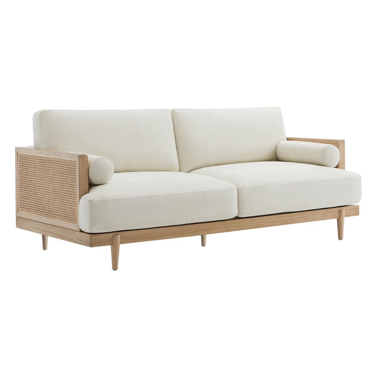Ahlea 78.75''W Natural Cane Upholstered Sofa | Wayfair North America