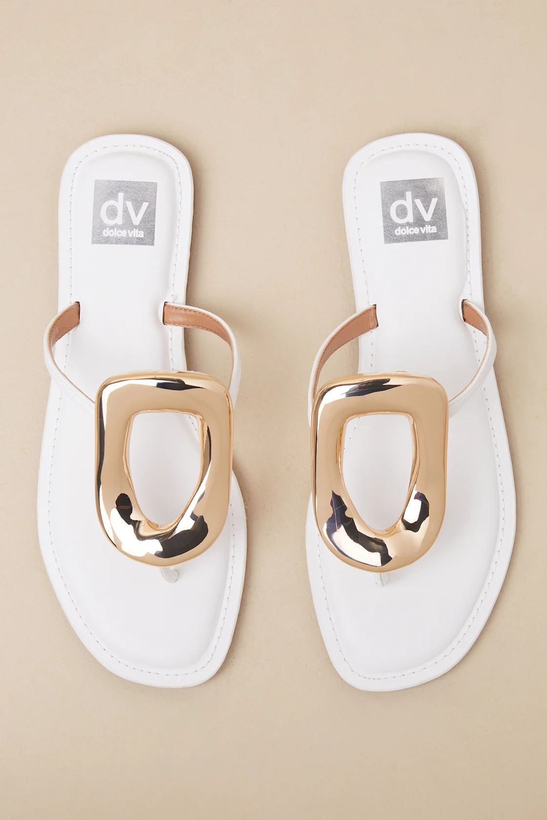 Jameson White Embellished Thong Sandals | Lulus