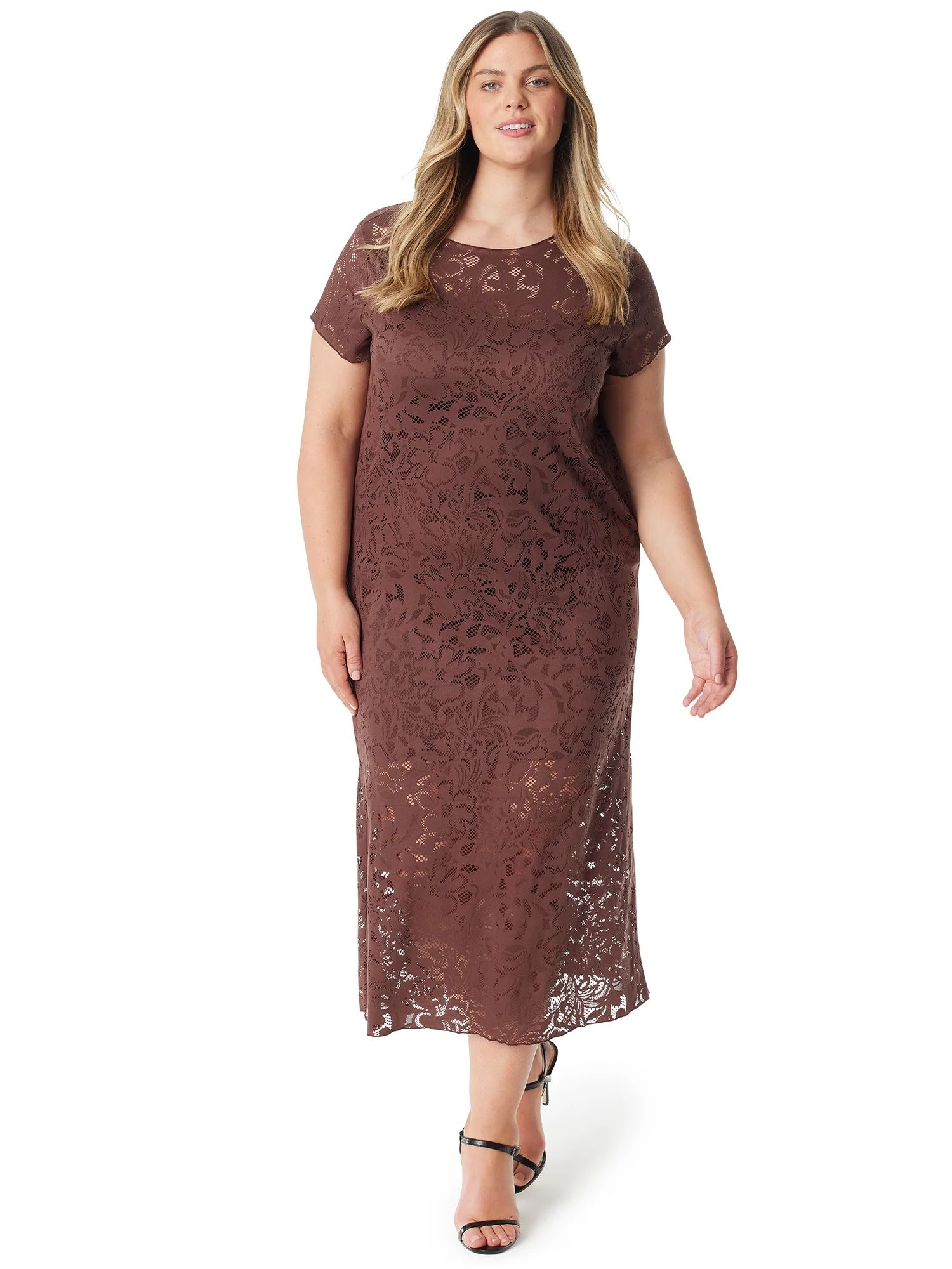 Jessica Simpson Women's Plus Size Genesis Textured Knit Dress | Walmart (US)