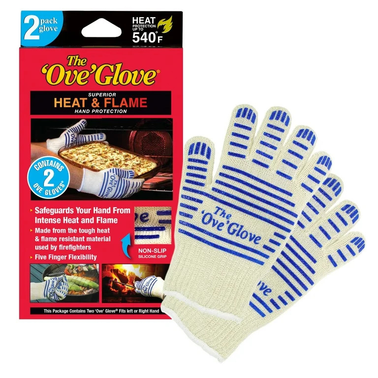 The 'Ove' Glove 2-Pack - Superior Hand Protection from Heat and Flame - yellow with blue silicon ... | Walmart (US)