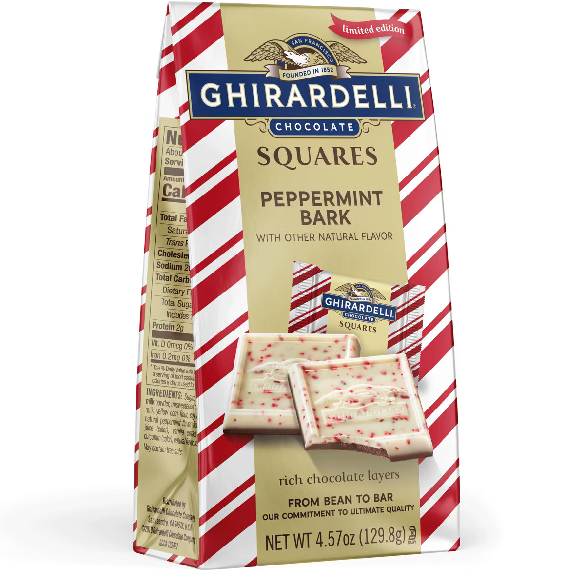 Ghirardelli Christmas Peppermint Bark Milk Chocolate Squares - 4.57oz | Target