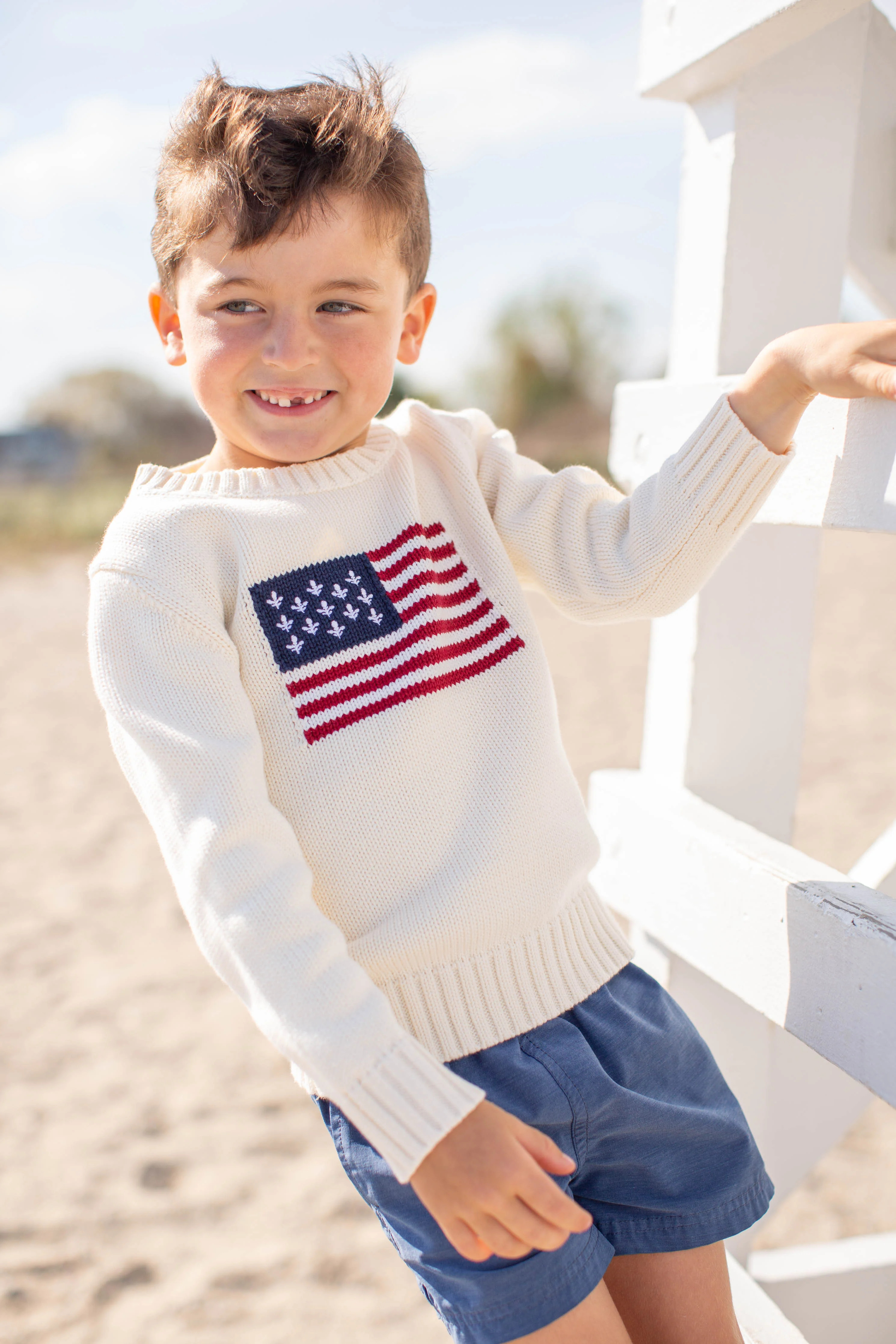 Kids Marea Flag Sweater - Ivory | Marea