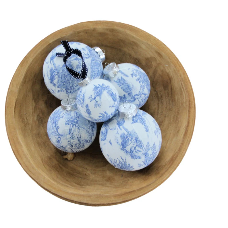 Blue Toile Christmas Ornaments Modern Christmas Decoration - Etsy | Etsy (US)