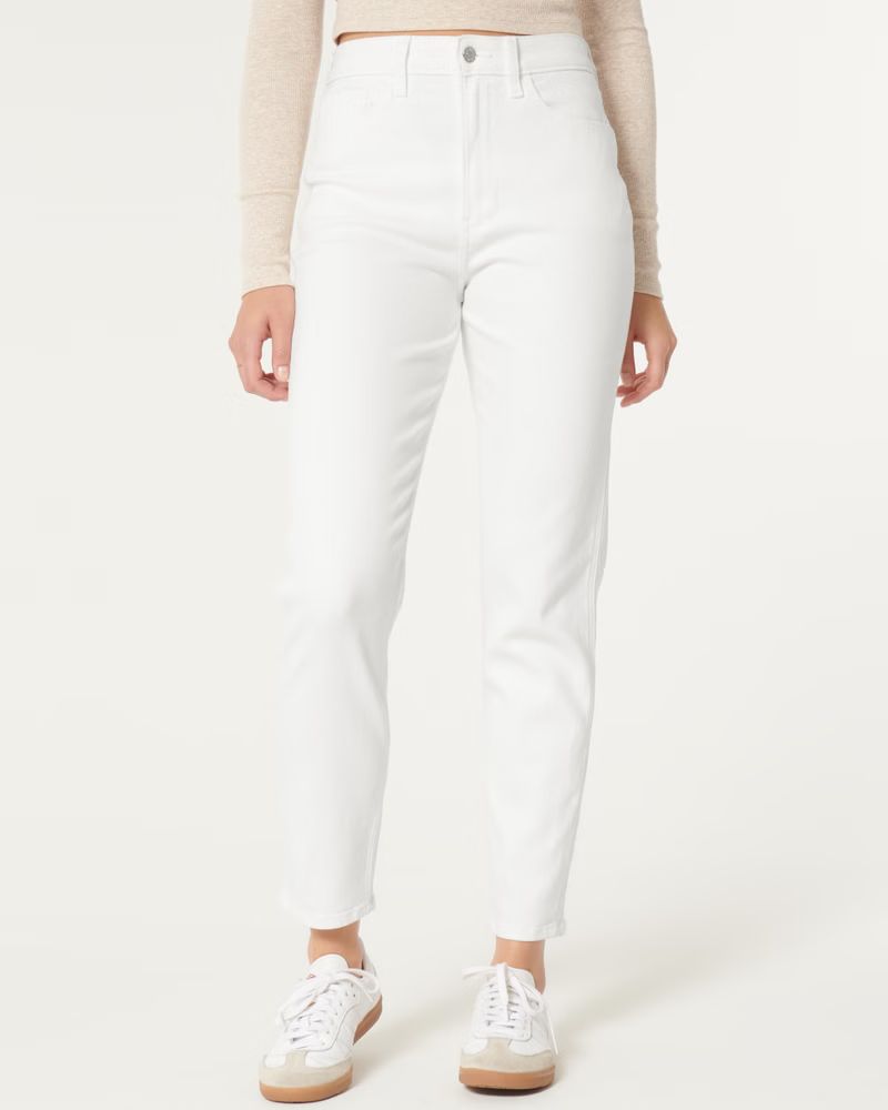 Ultra High-Rise White Mom Jeans | Hollister (US)