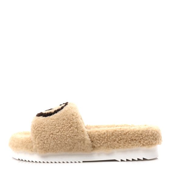 Merino Interlocking G Slide Sandals 39 Butterscotch Cocoa | FASHIONPHILE (US)