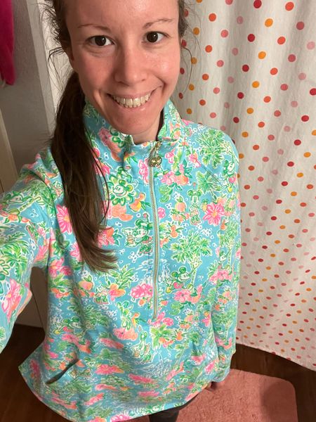 My Lilly Loves Disney Popover arrived this weekend and I am obsessed! I typically wear an extra small (sometimes a small depending on how something runs), but I sized up to a medium in this because I like for my loungewear and athleisure tops to be extra roomy. I probably would have been okay with the small, but I like how the medium fits so I’m keeping it! Good news-almost all of the Lilly Pulitzer x Disney clothing and accessories have been restocked on ShopDisney! So if you weren’t able to grab something you wanted in the first 10 minutes after they launched online almost a year ago, now’s your opportunity! The Lilly Pulitzer Disney print is one of my favorite Lilly prints ever! 



#LTKstyletip #LTKFind